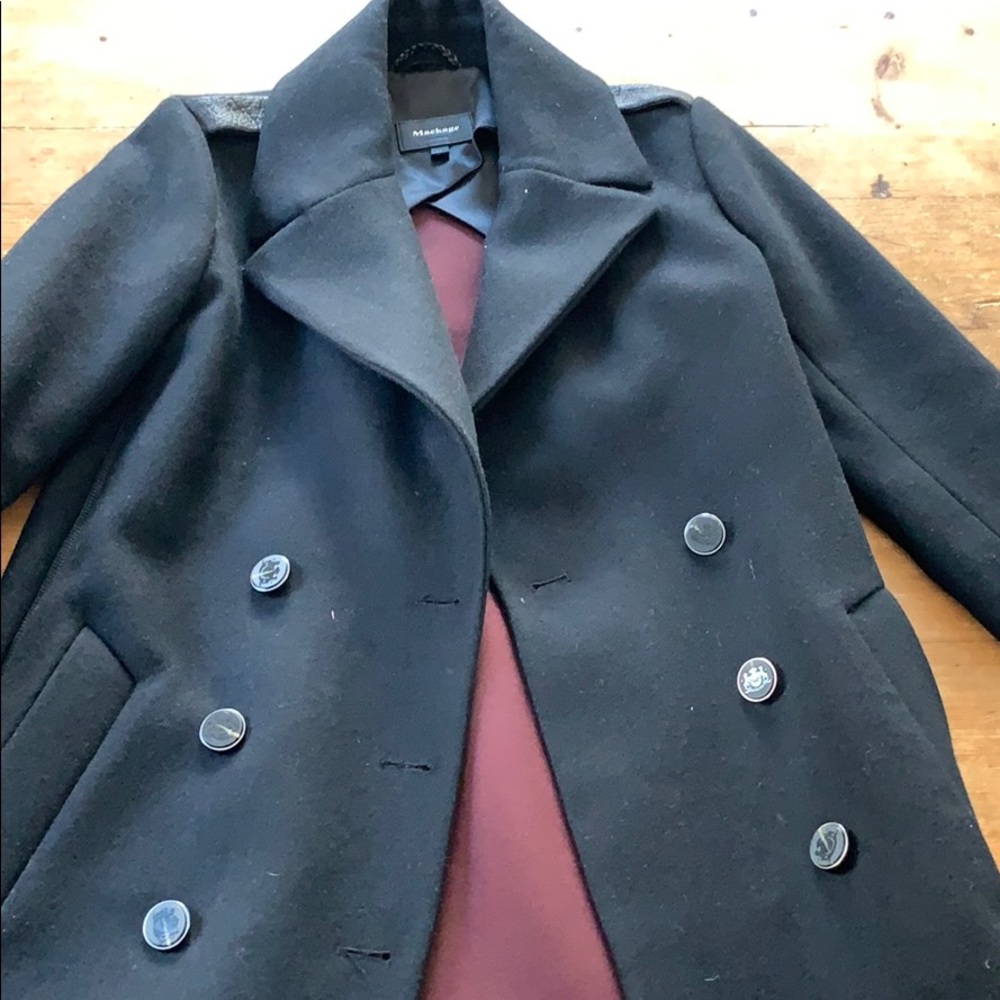 Mackage Peacoat with leather trim.